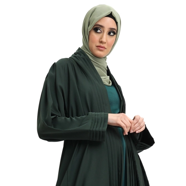 Sumiyyah forest green belted kimono