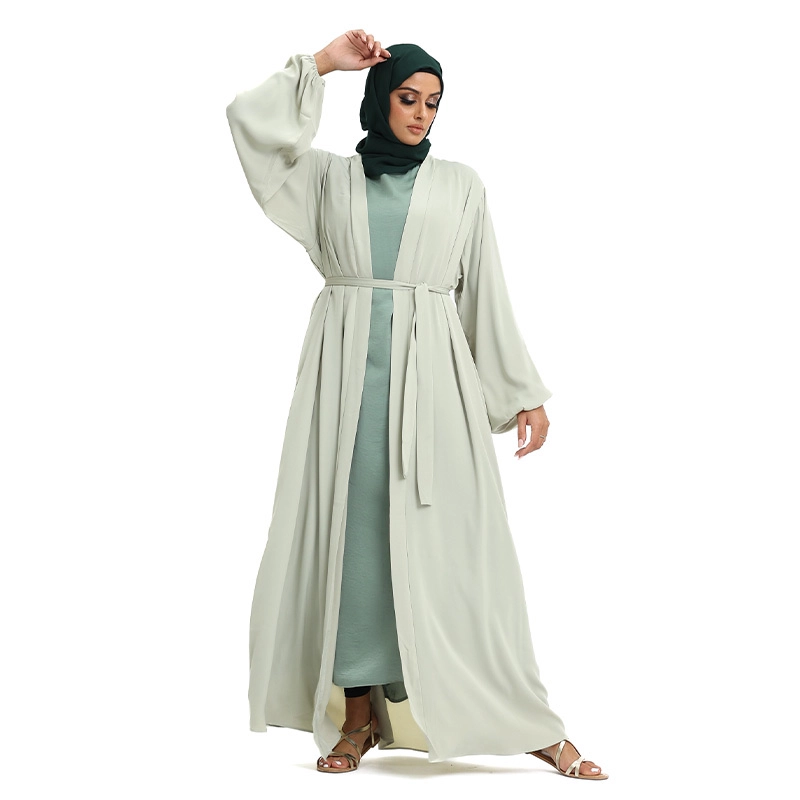 Nadia Pistachio Elasticated Sleeved Kimono