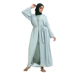 Naima Basic Sky Blue Nida Fabric Kimono