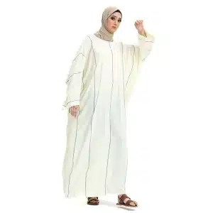 cream sequence batwing prayer abaya