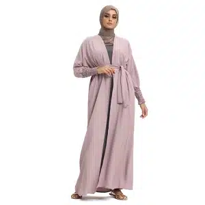 Elasticated Sleeve Light Pink Kimono