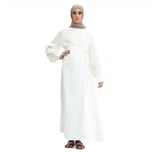 Pearl White Abaya Dress