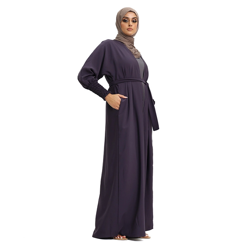 Elasticated Kimono with Belt Purple