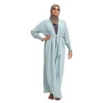 Elasticated Sleeve Sky Blue Kimono