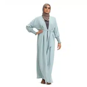 Elasticated Sleeve Sky Blue Kimono