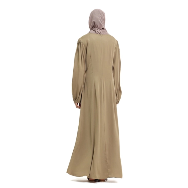 Satin Maxi Camel Dress