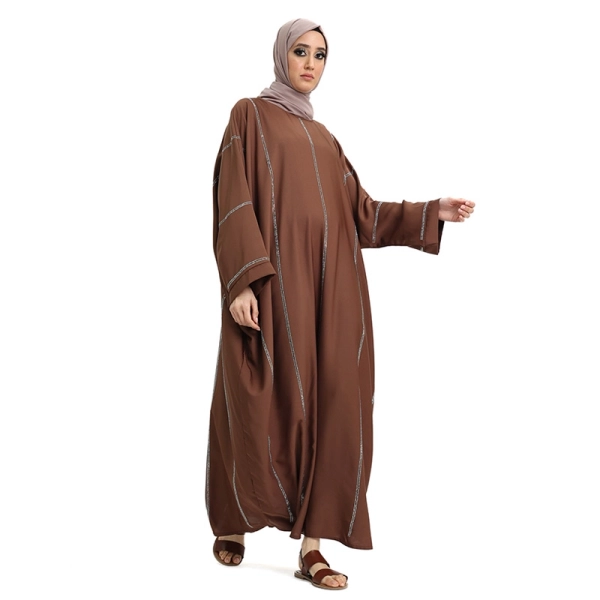 Brown Batwing Muslim Abaya