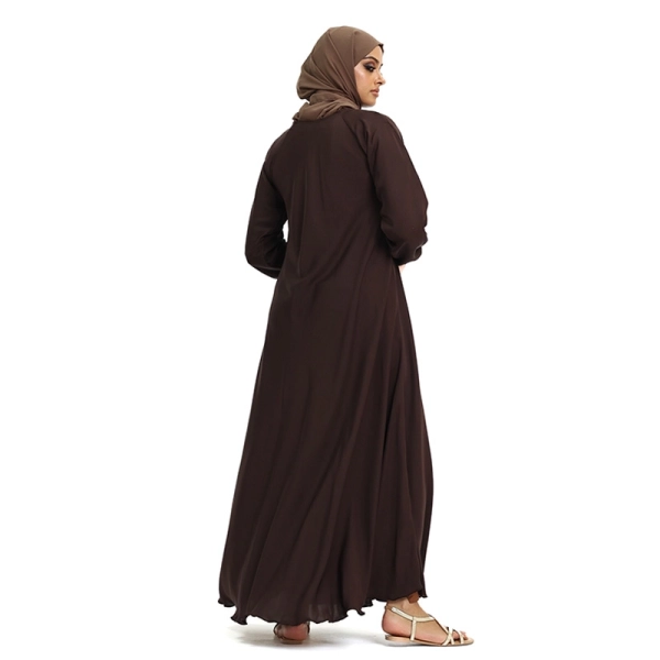 brown Nida fabric abaya