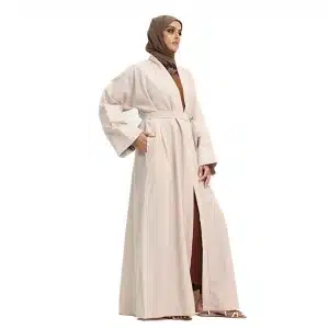 pastel peach abaya