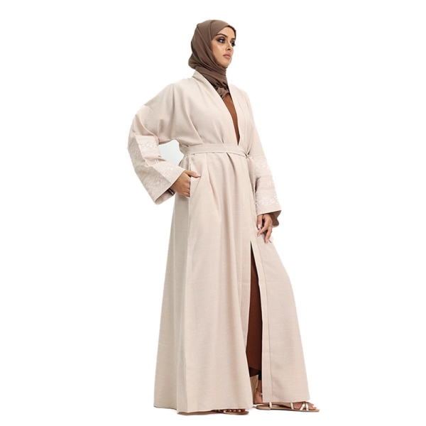 pastel peach abaya