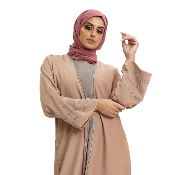 light brown sequenced kimono