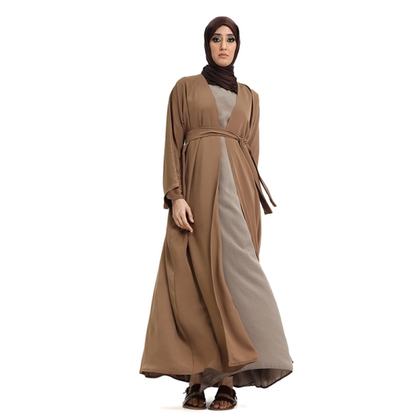 Light Brown Nida fabric Kimono