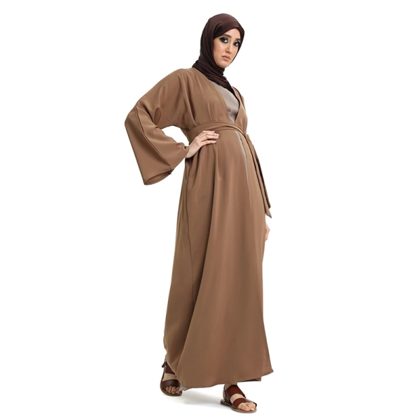 Light Brown Nida fabric kimono