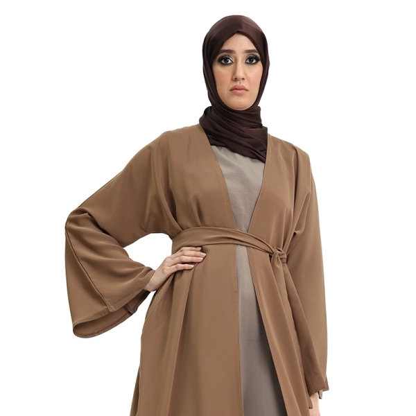 Light Brown Nida Fabric Kimono