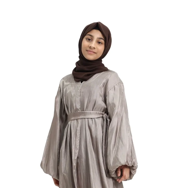 Girl mocha organza Islamic kimono