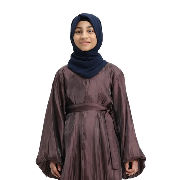 Muslim Girl Organza Kimono mauve