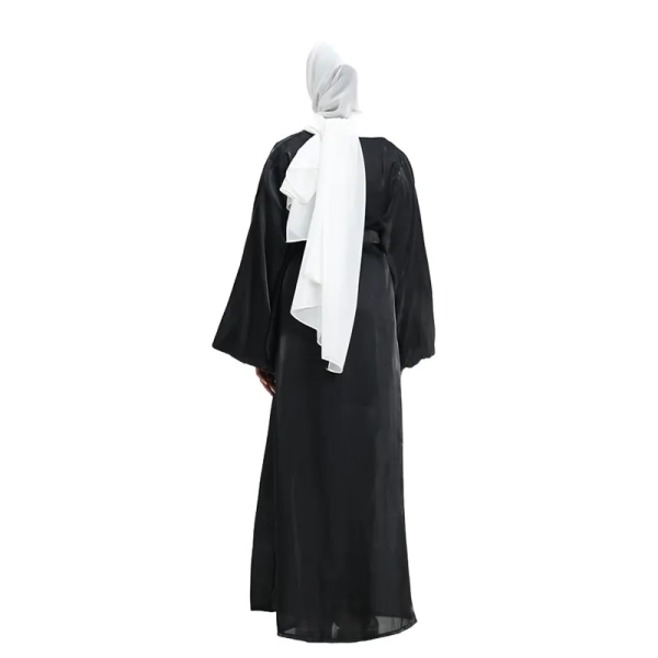 black organza Islamic kimono for Muslim girls