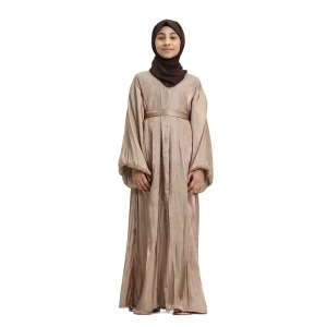 gold organza Islamic kimono for Muslim girls