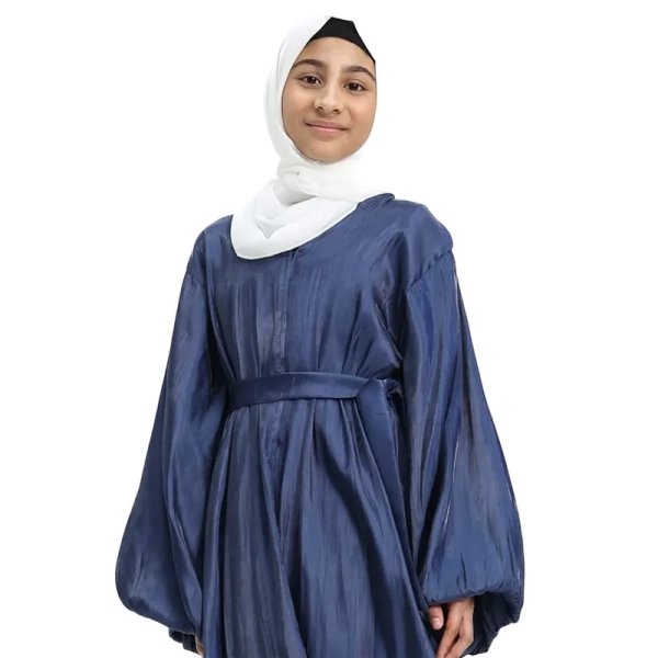 navy organza Islamic kimono for Muslim girls