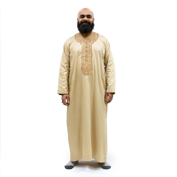 royal gold Moroccan men's Muslim thobe