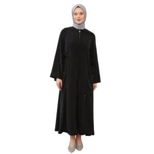 Fatima Zip Black Abaya Online