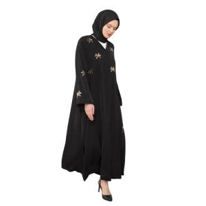 Black Leaf Design Abaya