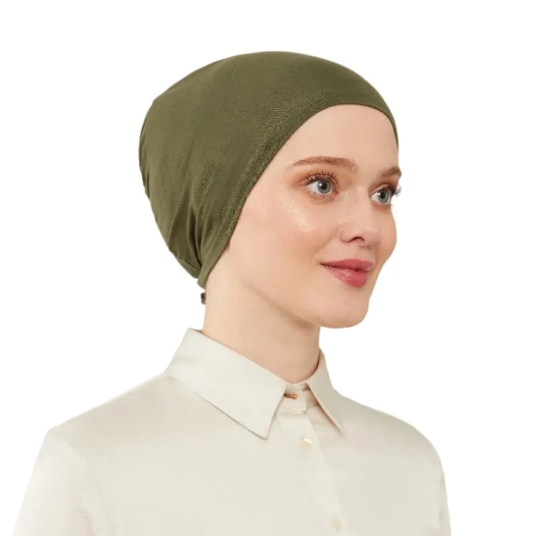 Women’s Elasticated Pine Green Under Scarf Hijab Cap