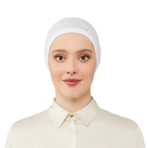 White Elasticated Under Scarf Hijab for Women