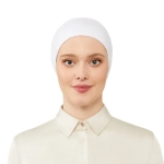 Women’s Tie & Net Bone White Hijab Cap