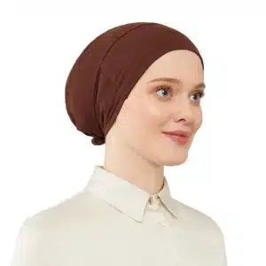 Women’s Tie & Net Bone Chocolate Hijab Cap