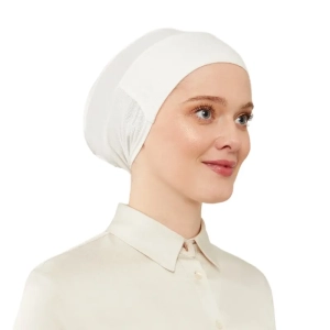 pearl tie & net bone hijab cap for Muslim women