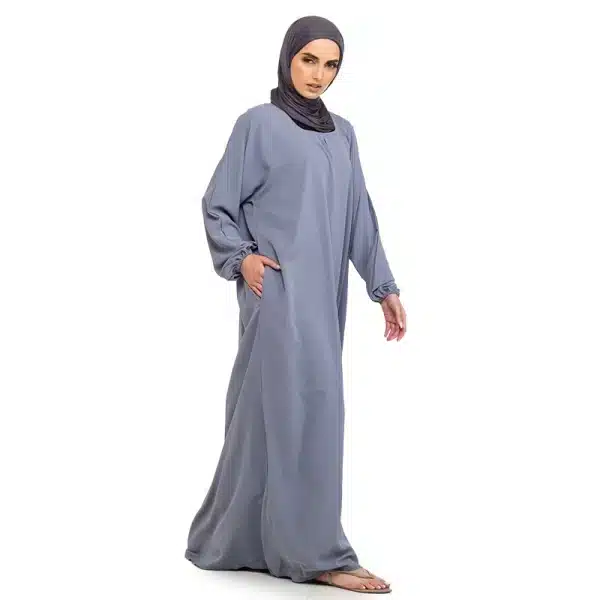 stone blue abaya dress for Muslimah