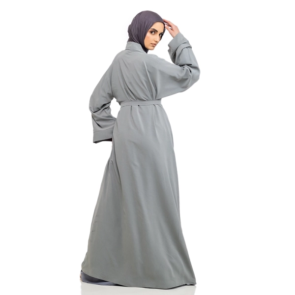 Amsons grey Amani belted abaya