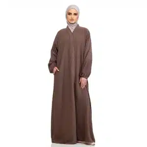 Light Brown Button Maryam Abaya