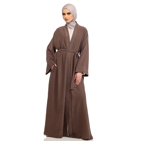 Brown Belted Amani Abaya