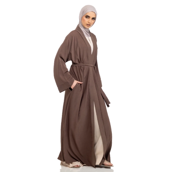 brown Amani belted abaya