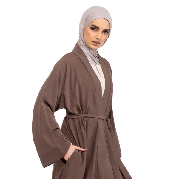 Amani Belted Brown Abaya