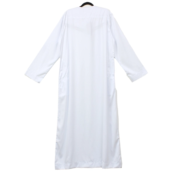 white tasseled satin Omani designer thobe