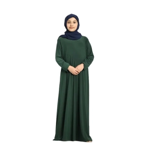 Bottle Green Jersey Abaya for Girls