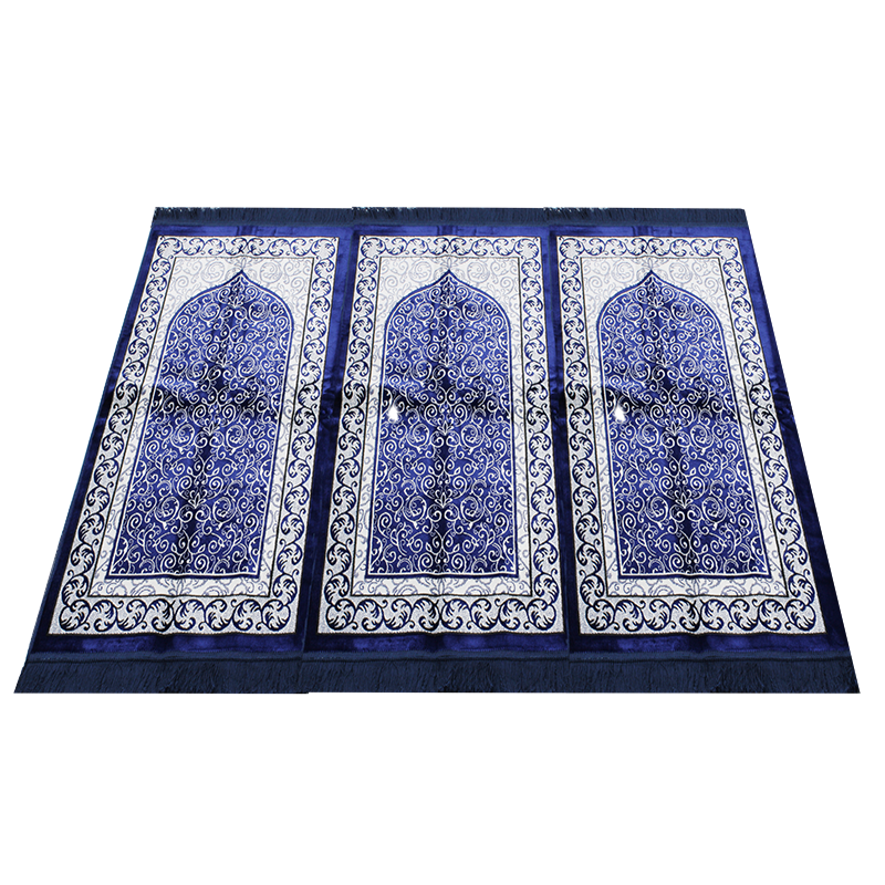 Three People Blue & White Prayer Mat