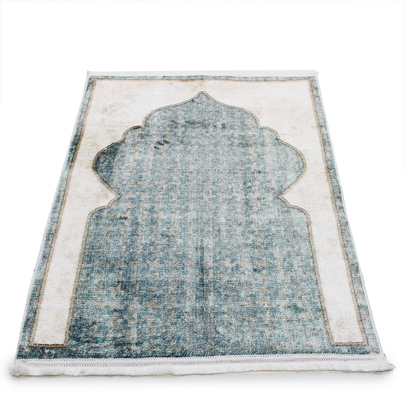 Buy Thick Cotton Two Tone Intricate Bordered Prayer Mat