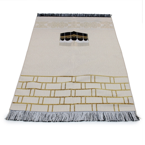 Buy Cream Embroidered Kaaba Prayer Mat