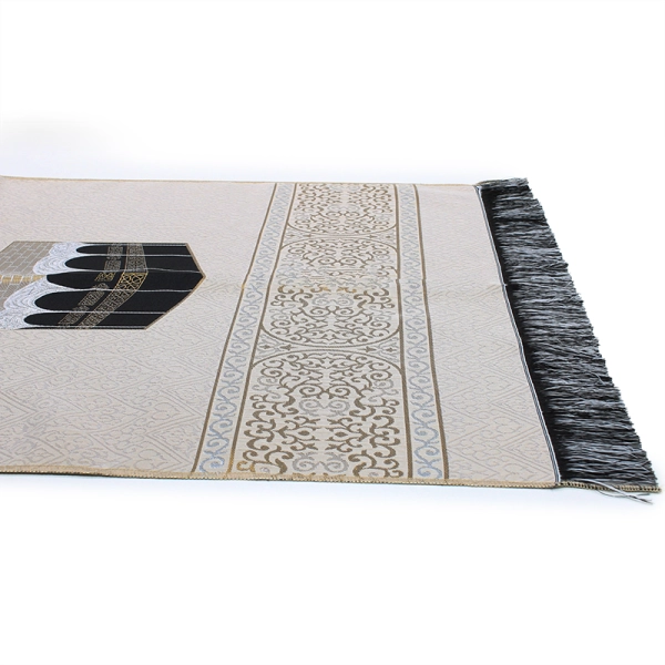 Shop Cream Embroidered Kaaba Prayer Mat