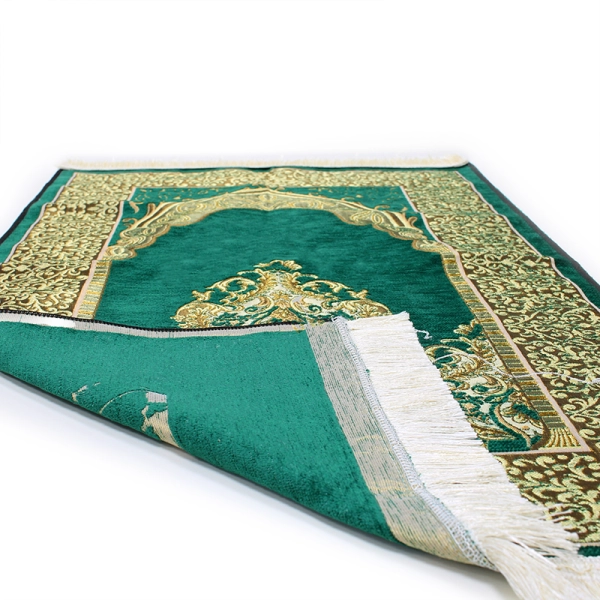 Shop Green Detailed Light Weight Prayer Mat