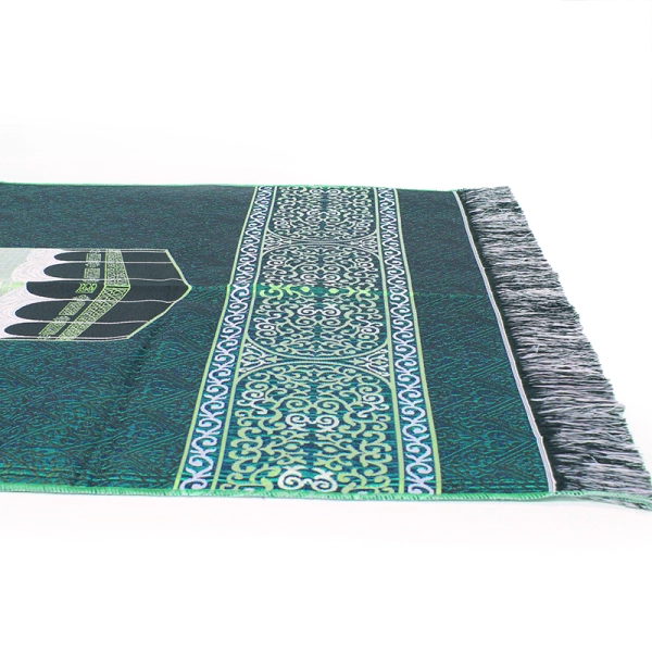 Green Embroidered Kaaba Prayer Mat For Sale