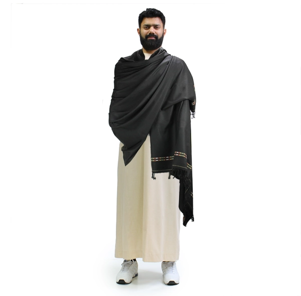 Mens Premium Black Shawl