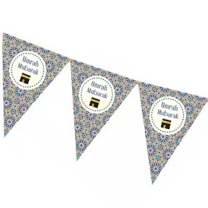 Two meter 10 Flags Coloured Umrah Mubarak Bunting Kit