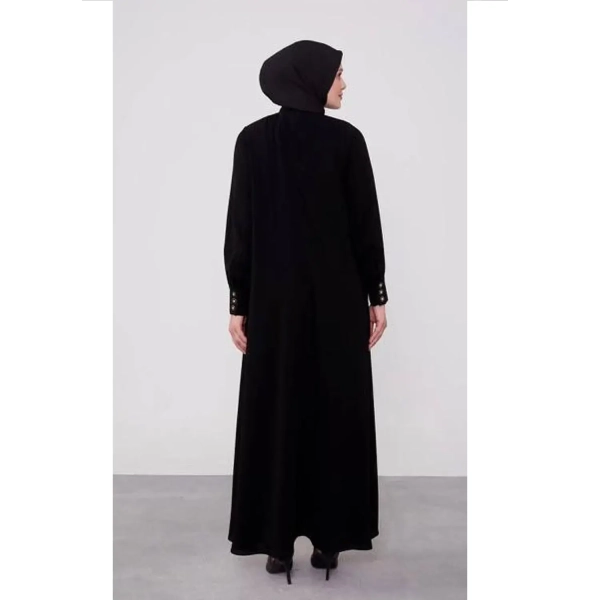 Buy Women Black Classic Button Abaya