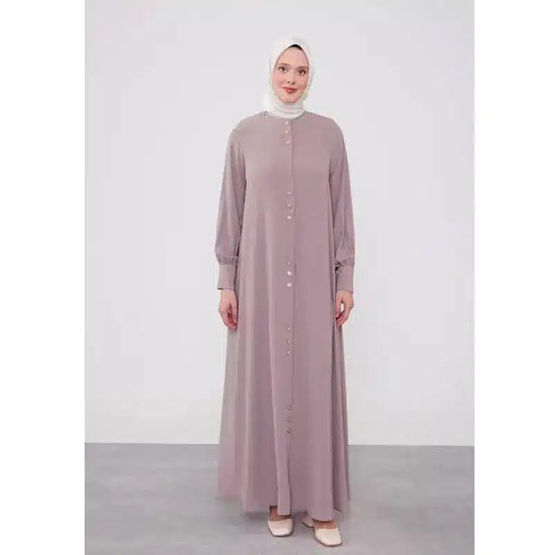 Buy Women Classic Blush Pink Button Abaya