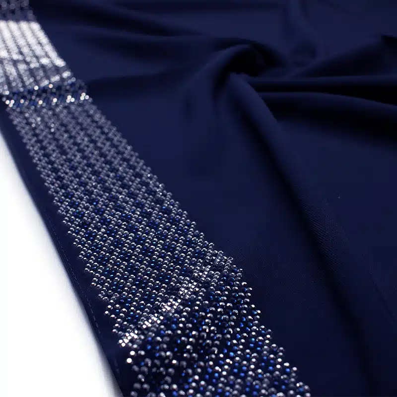 Detail Beaded Madinah Dark Navy Chiffon Hijab